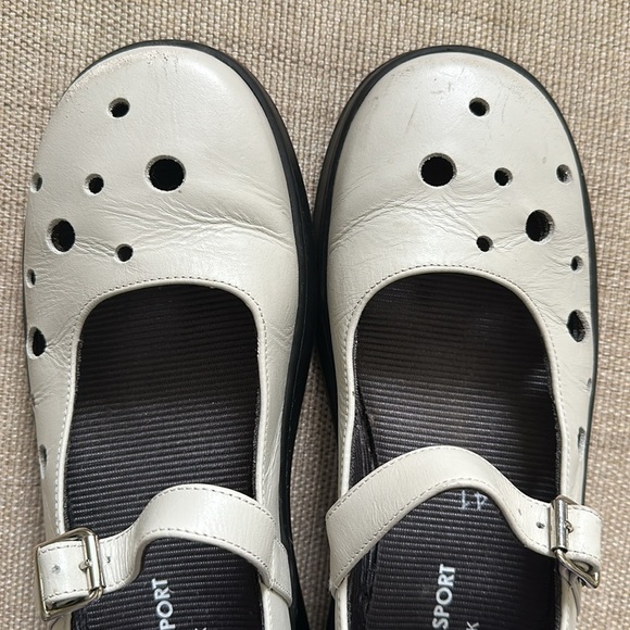 Girauden Sport Leather Mary Jane Thick Chunky Heel Laser Cut Strap w/ Buckle 41 - Picture 7 of 13